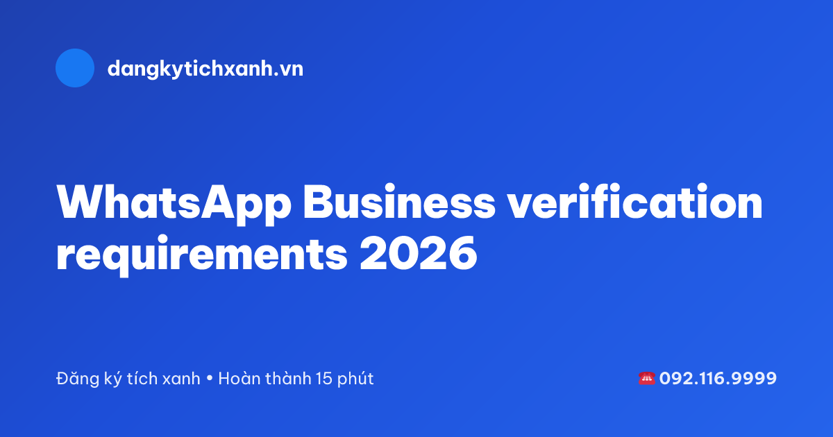 WhatsApp Business verification requirements 2026